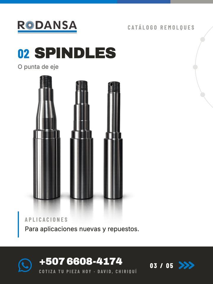 Ficha de spindles en el catálogo de RODANSA