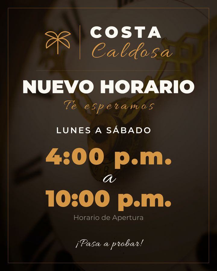 Publicación de horario de Cevichería Costa Caldosa