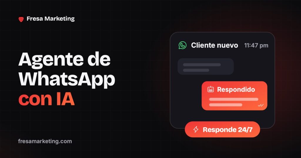 Portada de agente de whatsapp con inteligencia artificial para empresas: un chat respondido a las 11:47 pm