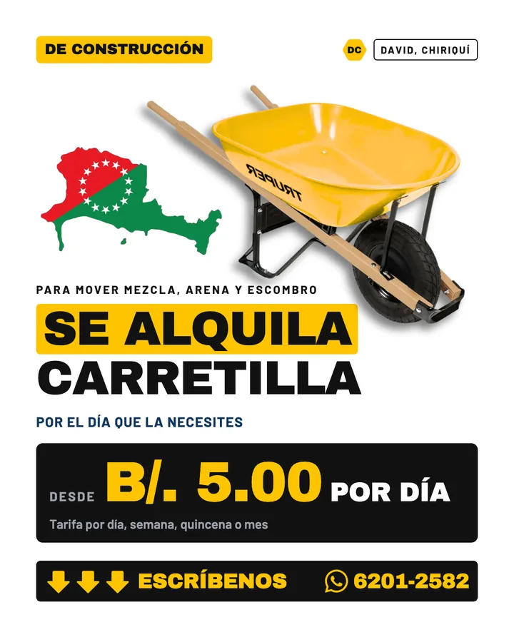 Anuncio de alquiler de carretilla en David, Chiriquí, para D'Cache