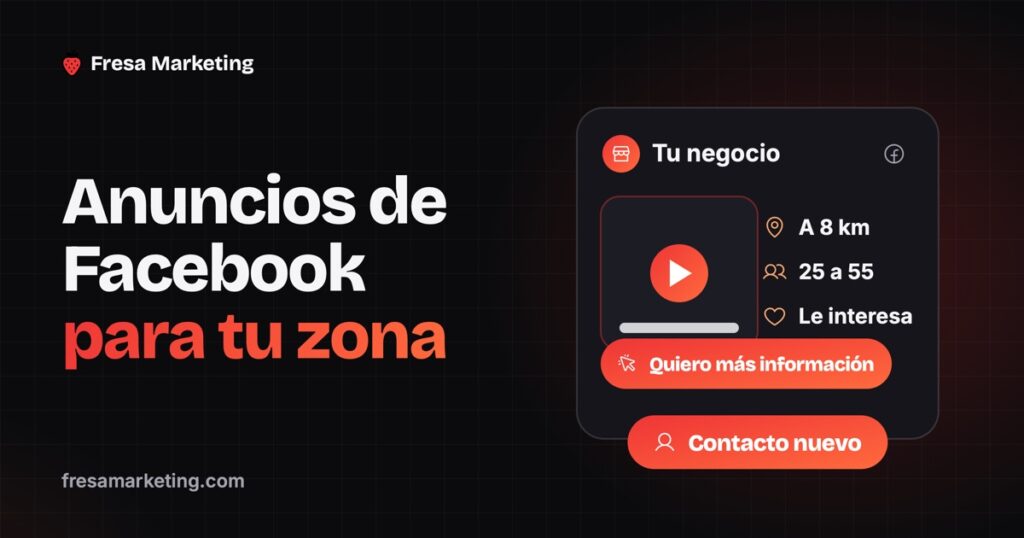 Portada de anuncios facebook negocios locales: un video segmentado a 8 km que trae contacto