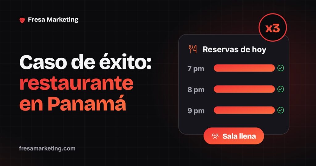 Portada de caso de éxito marketing digital restaurante panamá: la agenda de reservas llena y el sello de x3