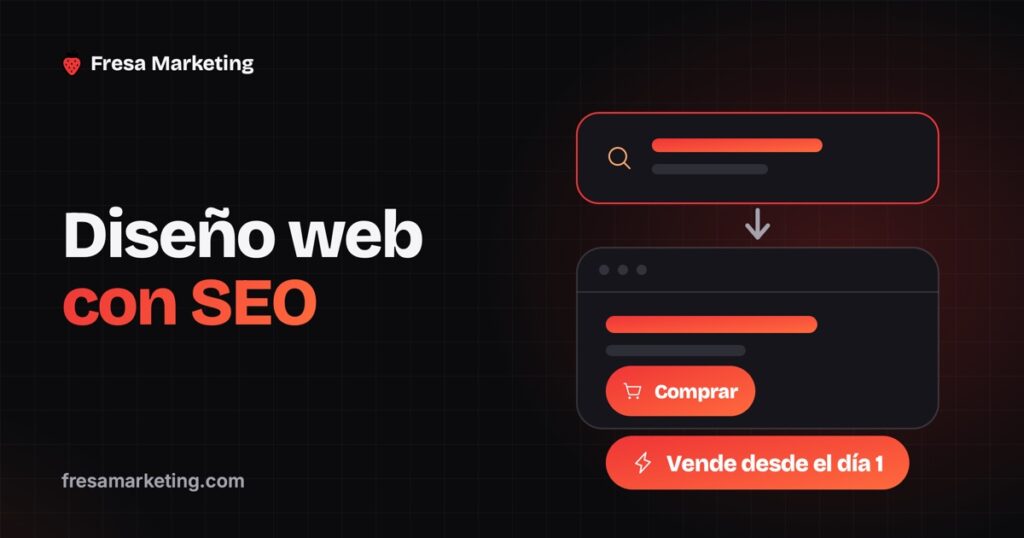 Portada de diseño web con seo: el resultado en Google que lleva a una web lista para vender