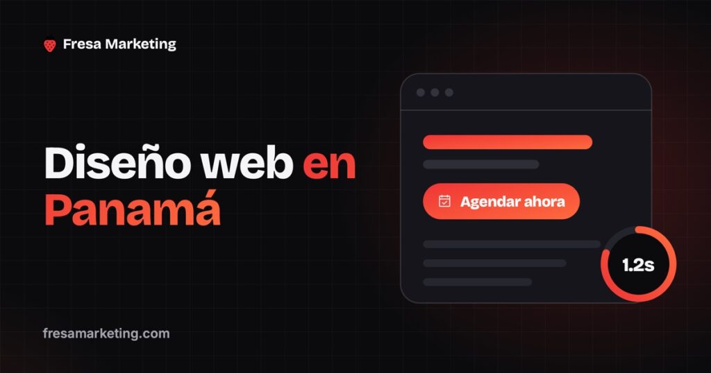 Portada de diseño web panamá: una web con un solo botón claro y 1.2 segundos de carga