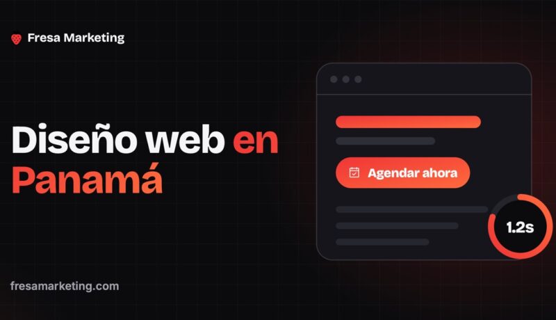 Portada de diseño web panamá: una web con un solo botón claro y 1.2 segundos de carga