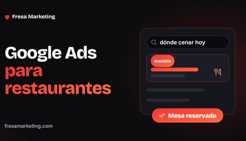 Portada de google ads para restaurantes: una búsqueda de dónde cenar con el anuncio de primero