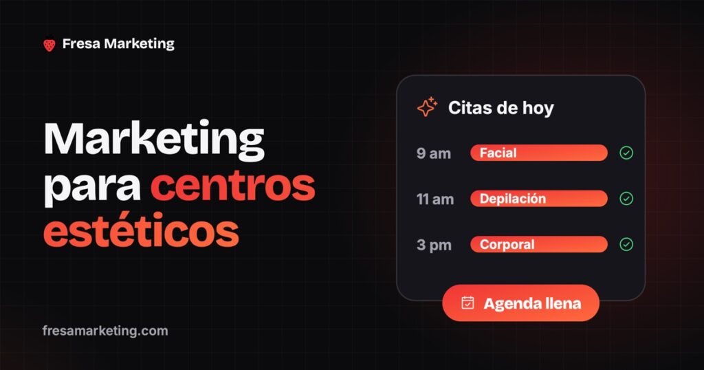 Portada de marketing digital para centros estéticos: la agenda del día llena de citas