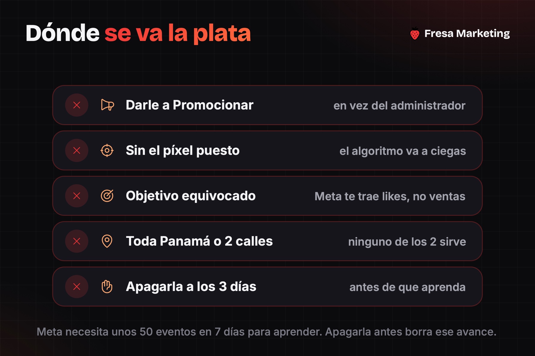 5 errores de publicidad en facebook para negocios locales panamá que se llevan el presupuesto
