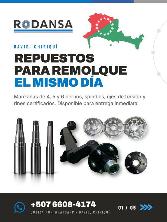 Anuncio de RODANSA: repuestos para remolque el mismo día en David