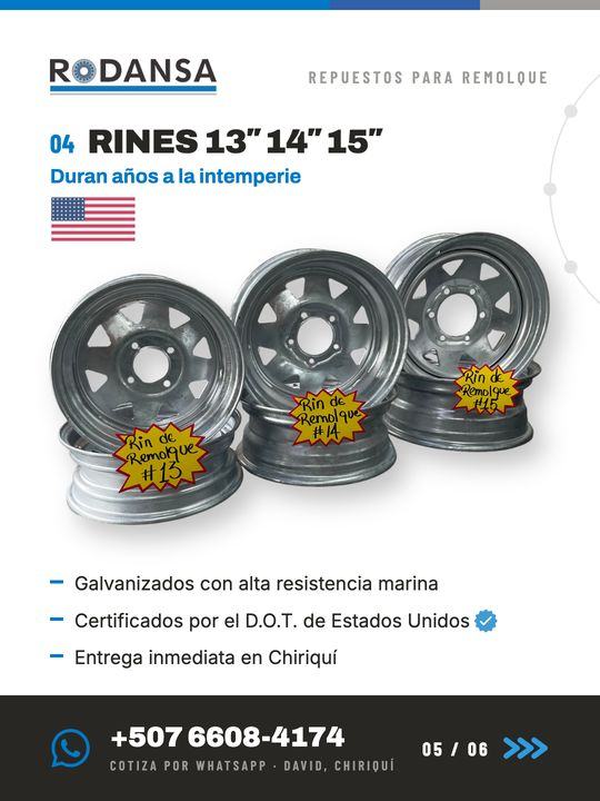 Catálogo de RODANSA: rines de 13, 14 y 15 pulgadas