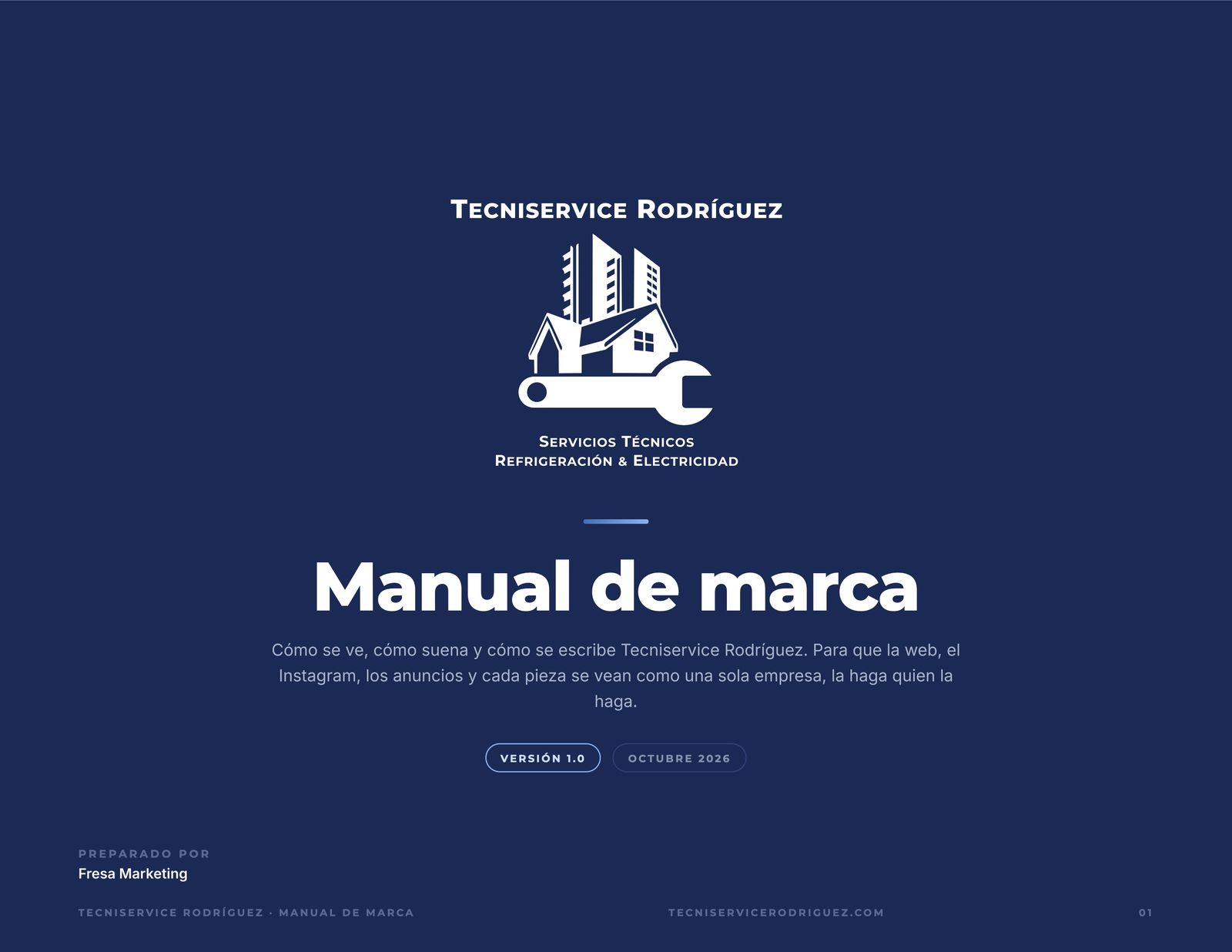 Portada del manual de marca de Tecniservice Rodríguez